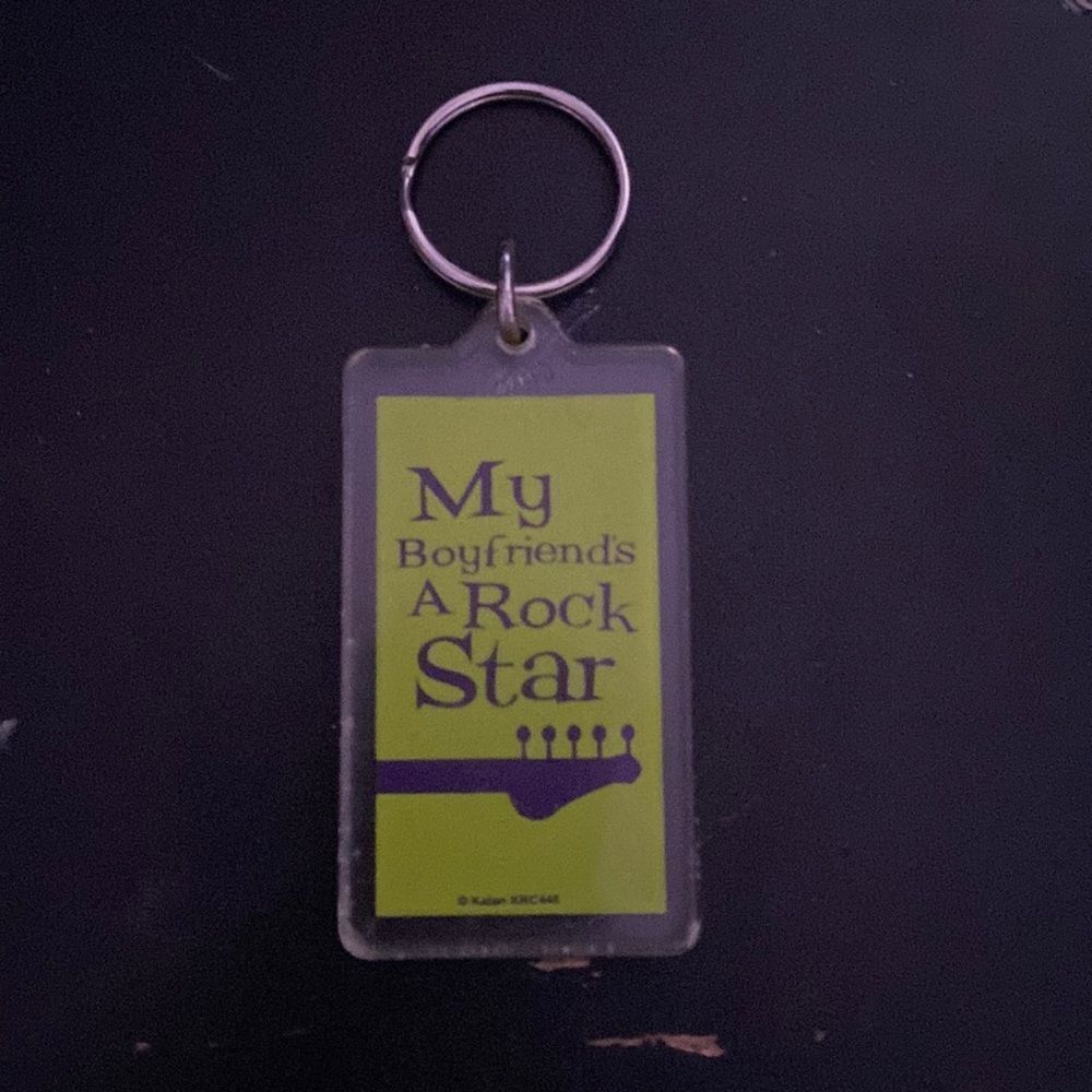 "My Boyfriend is a Rockstar" Keychain Plastic Novelty Gift Cute Fun